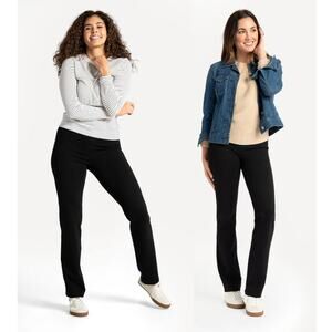 BETABRAND Classic Yoga Straight Leg Dress Pants in Black Size S